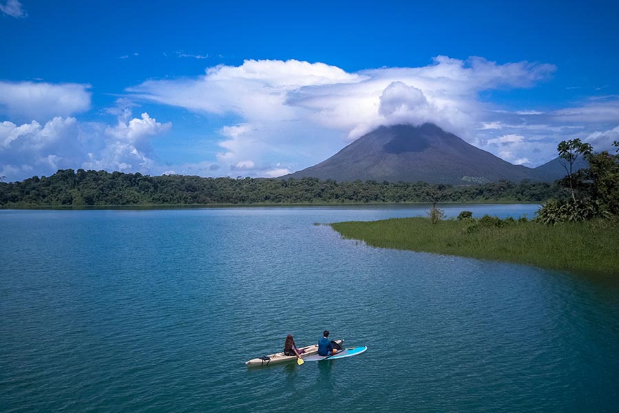 Canoes on Lake Arenal